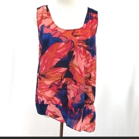 Anthropologie layered top chiffon Asymmetrical 10​ - Picture 2 of 8